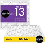 Simply 20X24X1 Air Filter, Merv 13, Pack, For Home Furnace & Hvac (actua.... Fixed Price $67.77.